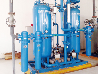 External blower heating adsopt dehydration
